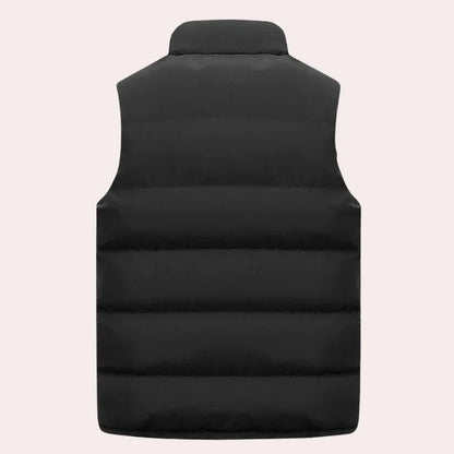 Malte – padded water-repellent vest with stand-up collar