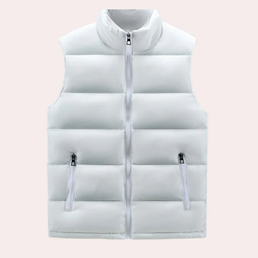 Malte – padded water-repellent vest with stand-up collar