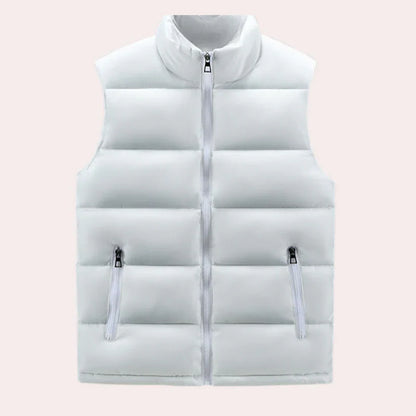 Malte – padded water-repellent vest with stand-up collar