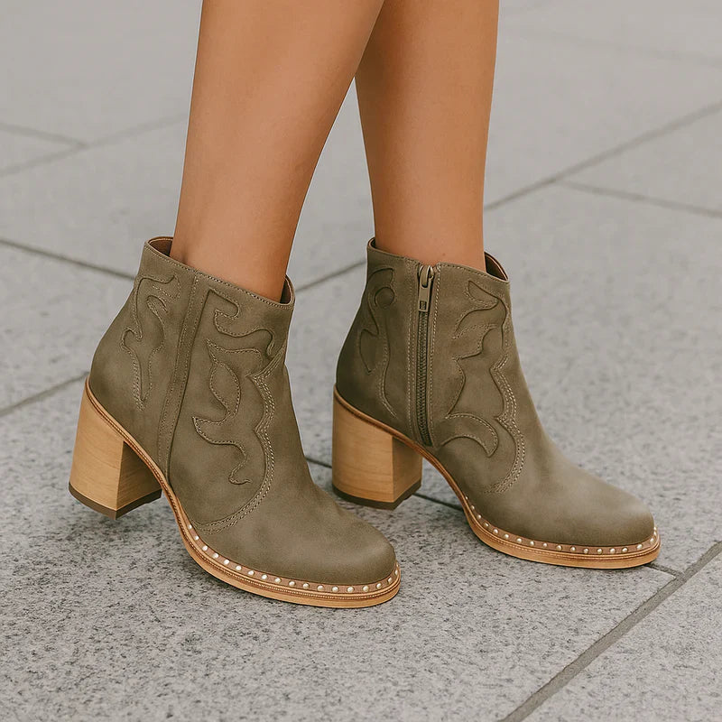 Criselda western vegan leather ankle boots – women