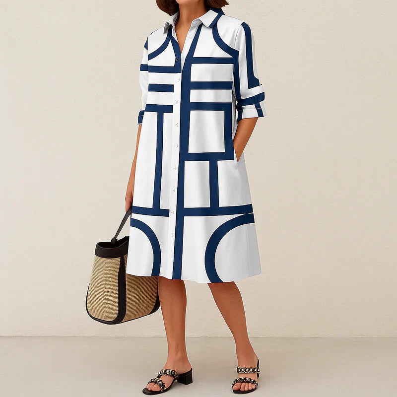 Chelsea chic button-up dress midi – women