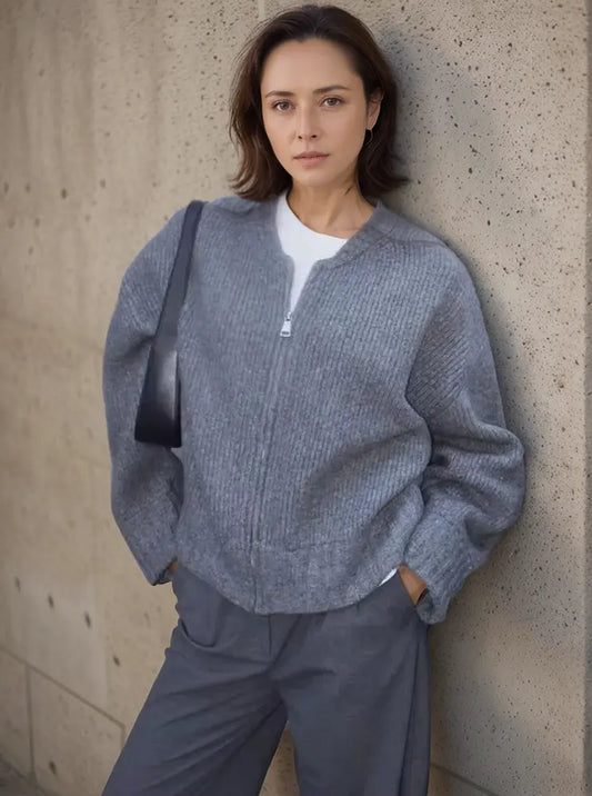 Mia zip knit cardigan – women