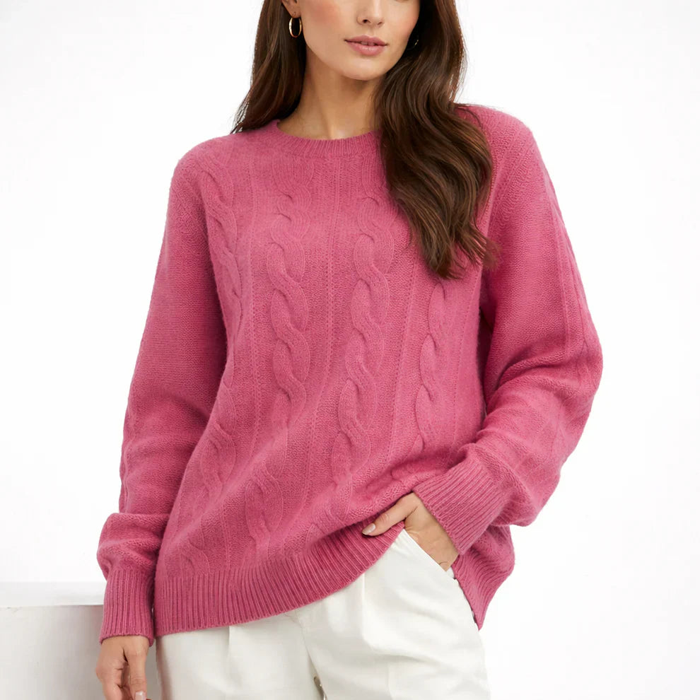 Women’s oversized cable-knit jumper – women