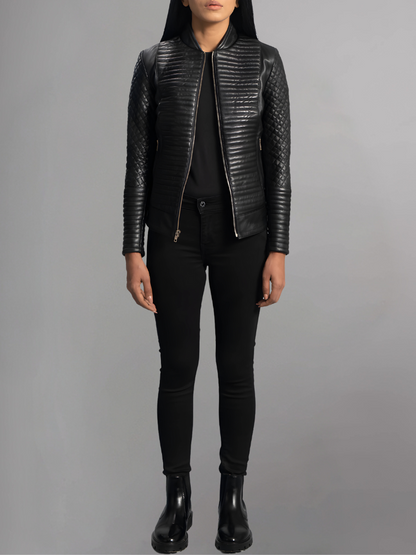 Cityscape Black Leather Biker Jacket