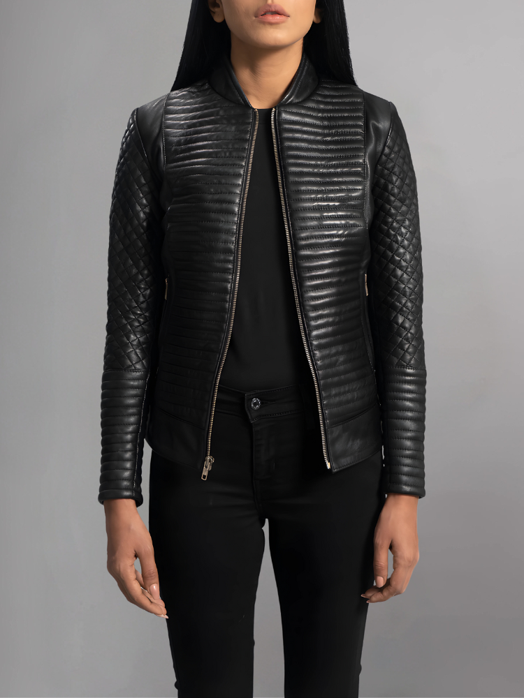 Cityscape Black Leather Biker Jacket