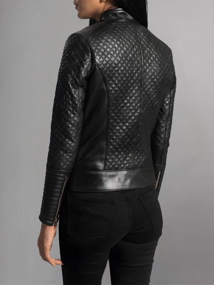 Cityscape Black Leather Biker Jacket