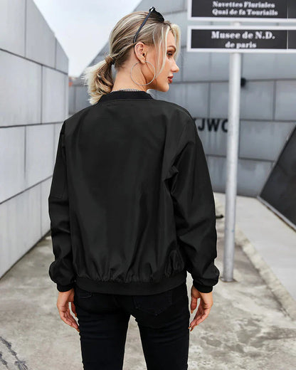 Casual long-sleeve zip jacket – women