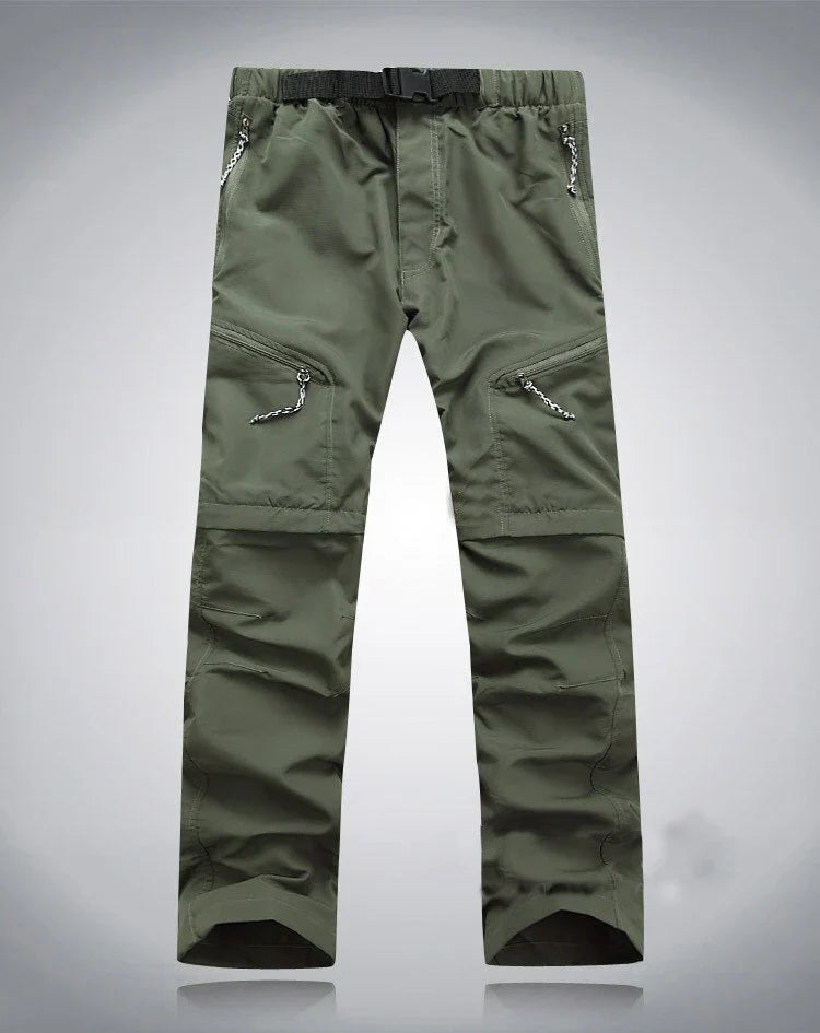 Men's zip-off pants with elastic waistband – convertible outdoor pants