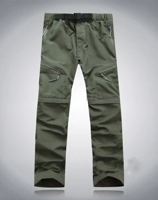 Men's zip-off pants with elastic waistband – convertible outdoor pants