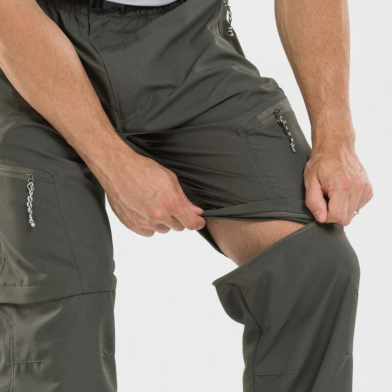 Men's zip-off pants with elastic waistband – convertible outdoor pants
