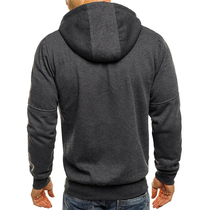 Erik – slim fit zip hoodie with ribbed cuffs and zippered pocket