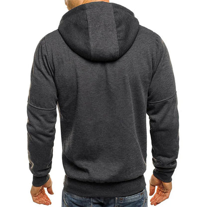 Erik – slim fit zip hoodie with ribbed cuffs and zippered pocket