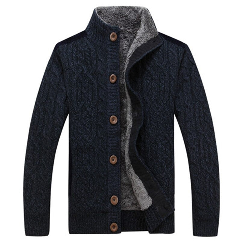 Men's cardigan with plush lining