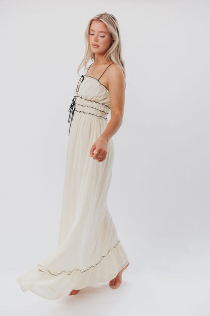 Sylvia Maxi Dress in Cream/Black