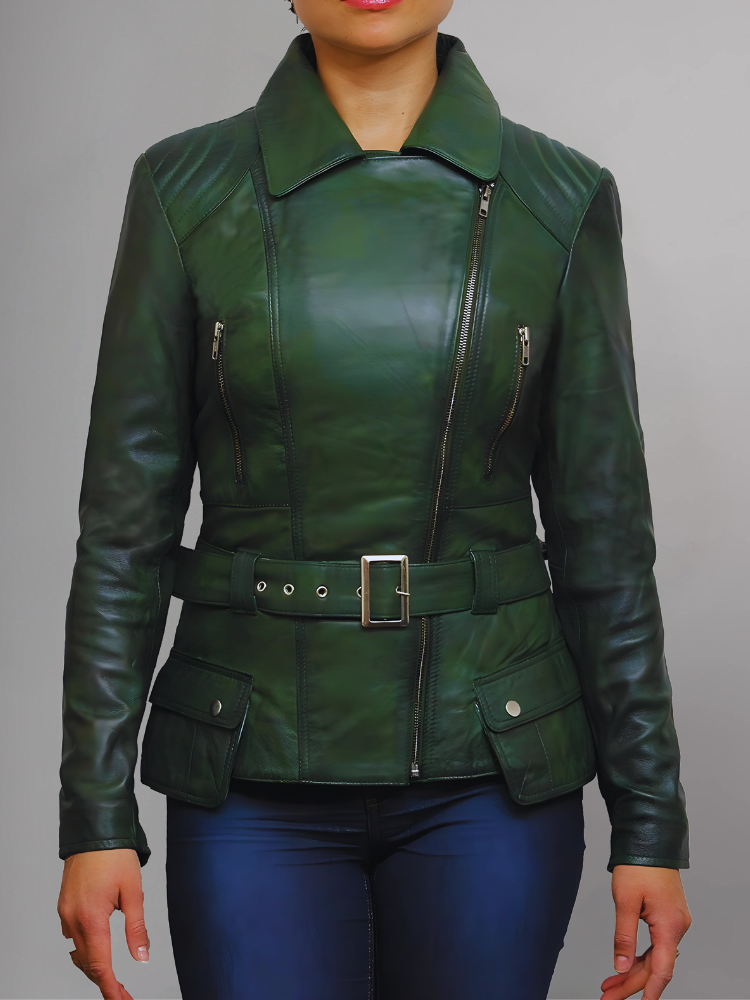 Elektra Classic Quilted Fashion Biker Casual Stylish Women Leather Jacket