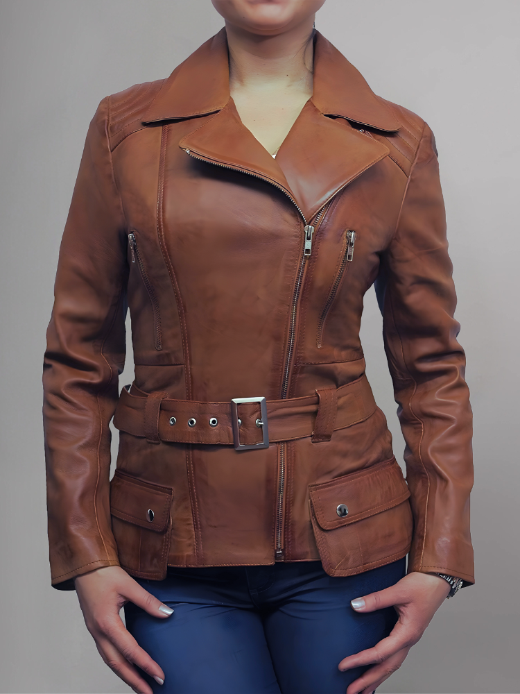 Elektra Classic Quilted Fashion Biker Casual Stylish Women Leather Jacket