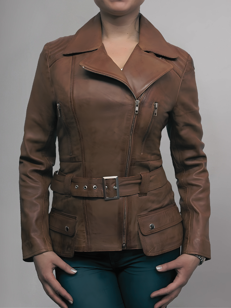 Elektra Classic Quilted Fashion Biker Casual Stylish Women Leather Jacket