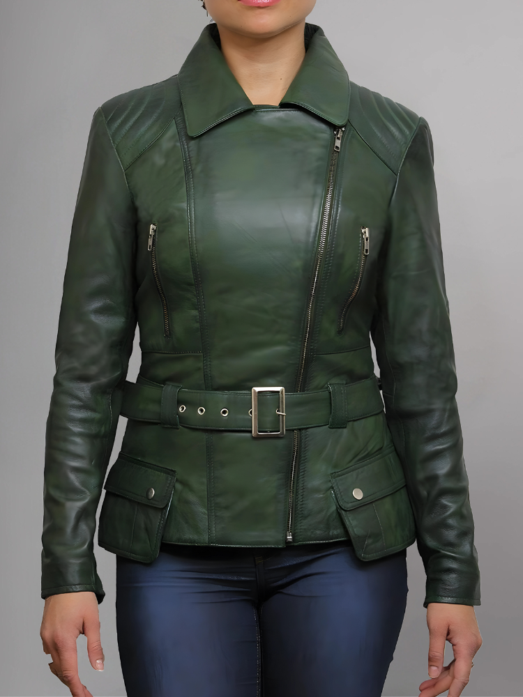 Elektra Classic Quilted Fashion Biker Casual Stylish Women Leather Jacket