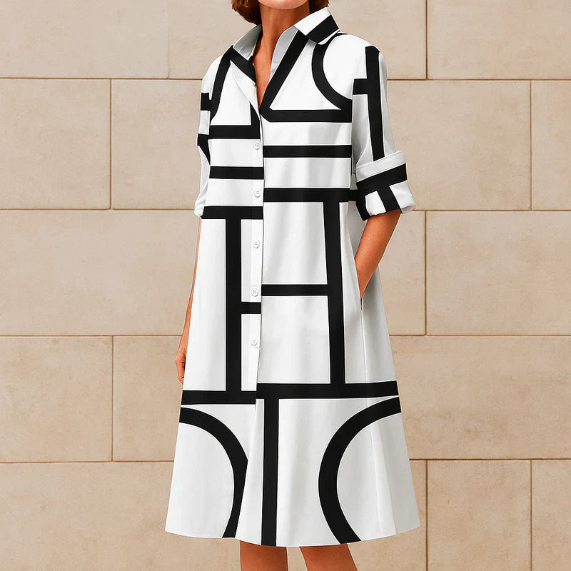 Chelsea chic button-up dress midi – women