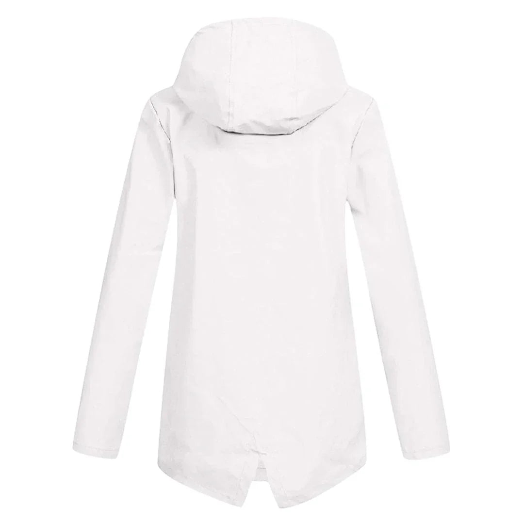 Women's long rain jacket with hood – extra length for reliable protection