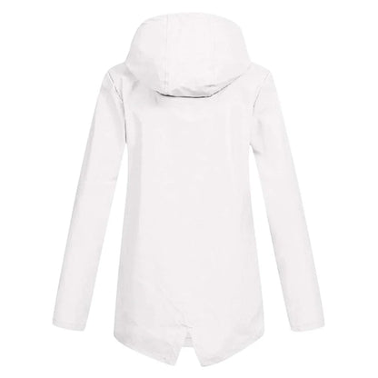 Women's long rain jacket with hood – extra length for reliable protection