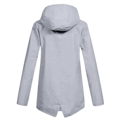 Women's long rain jacket with hood – extra length for reliable protection