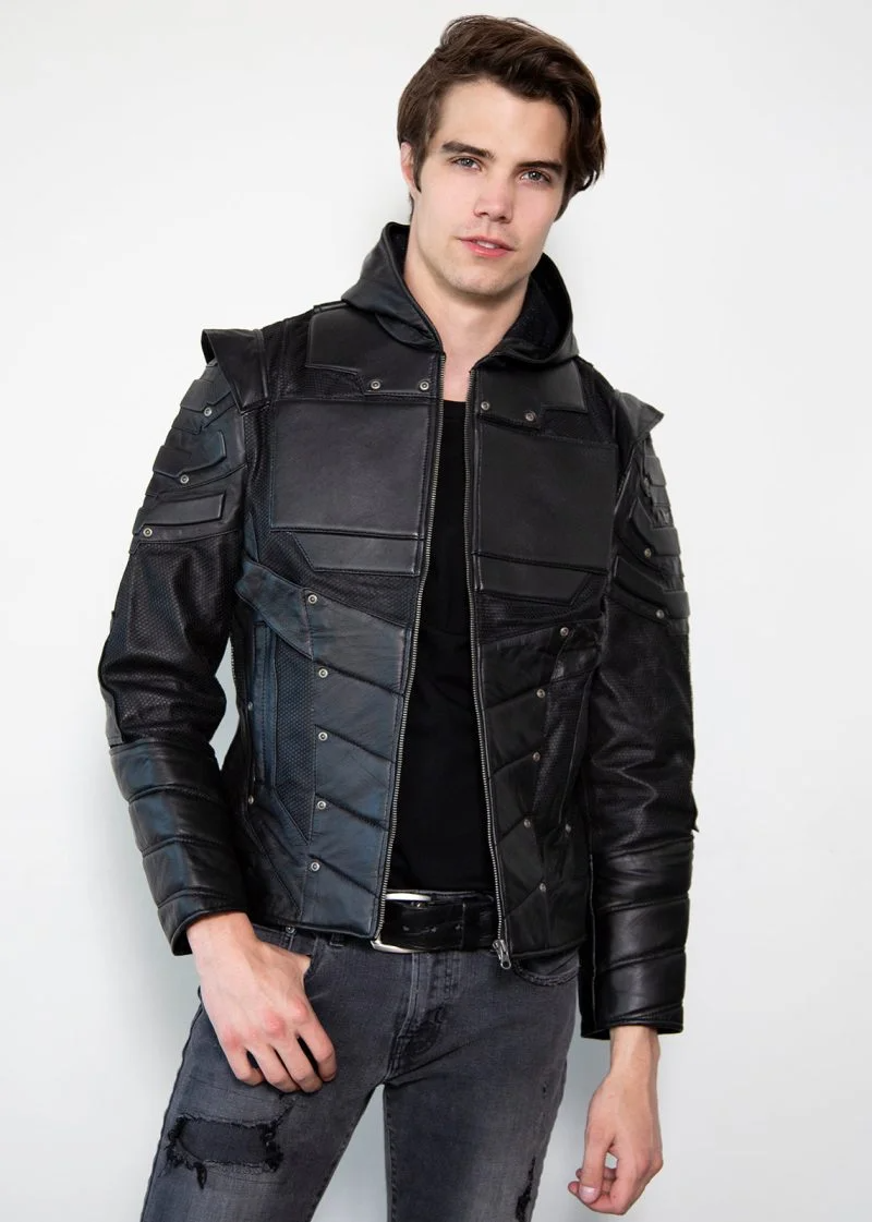 Forest Green Armor Leather Jacket