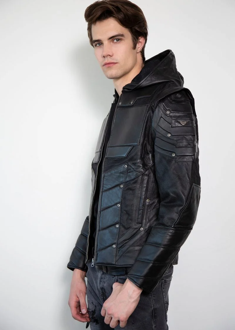 Forest Green Armor Leather Jacket