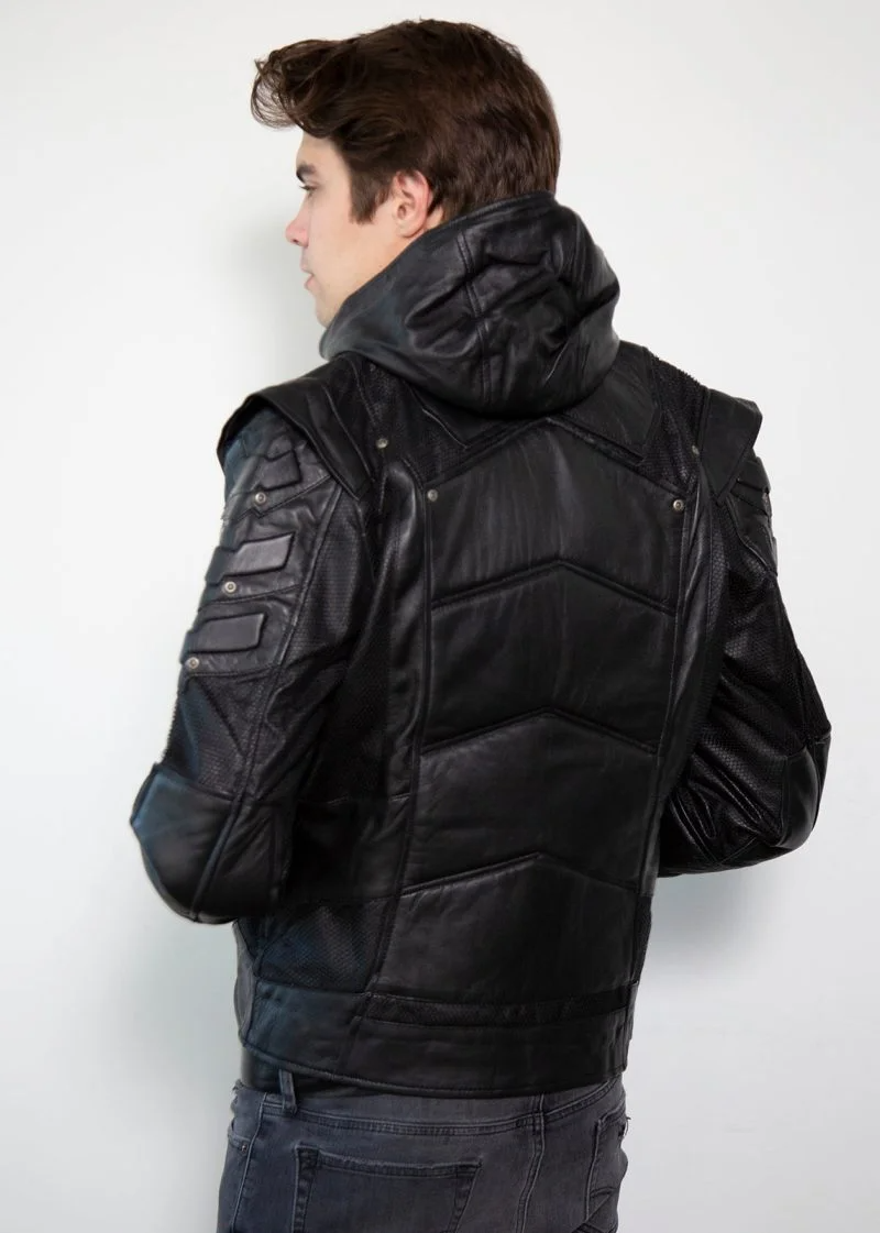 Forest Green Armor Leather Jacket