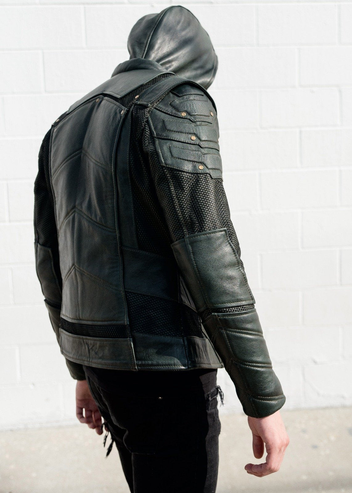 Forest Green Armor Leather Jacket