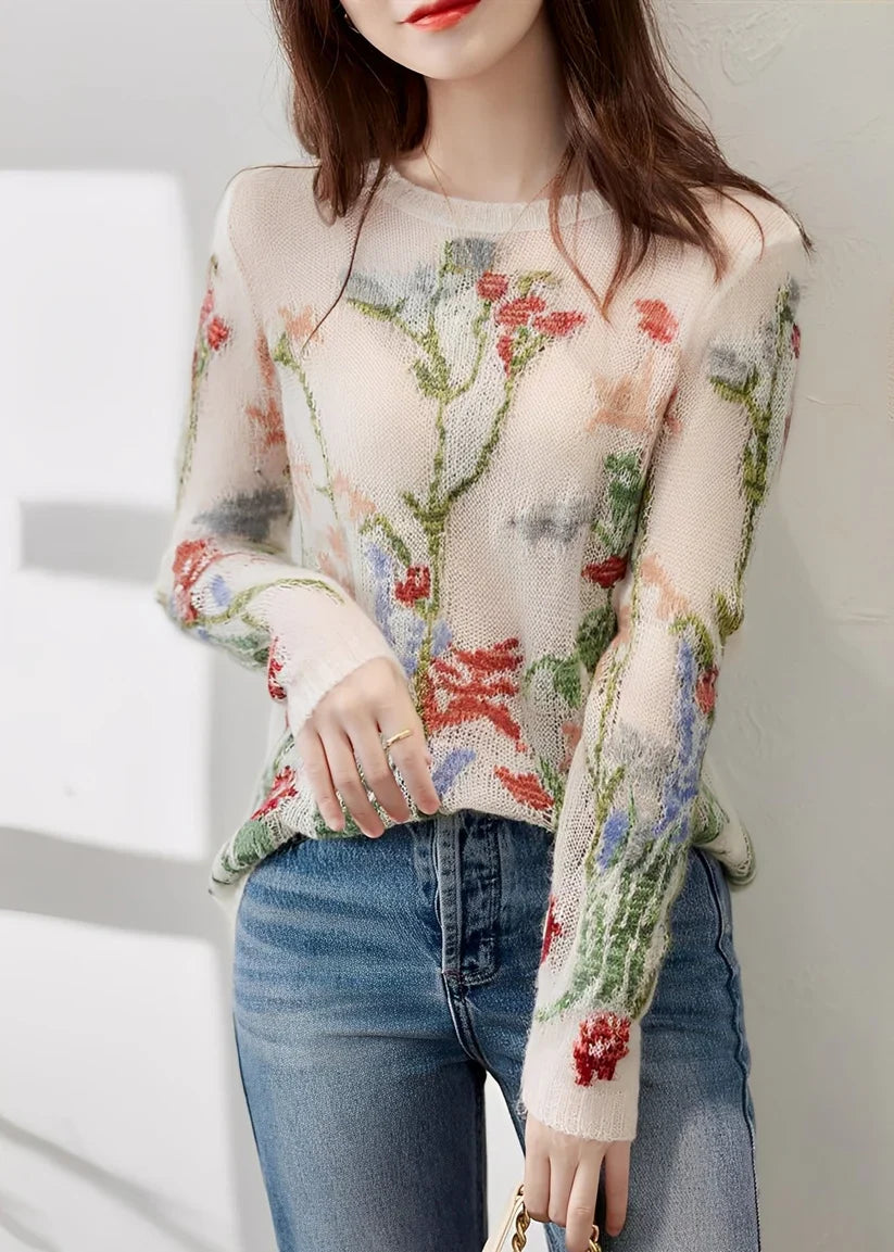 Gisselle floral knit sweater – women