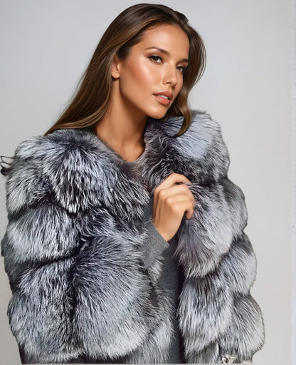 Dacy stylish faux fur coat – luxurious faux fur coat