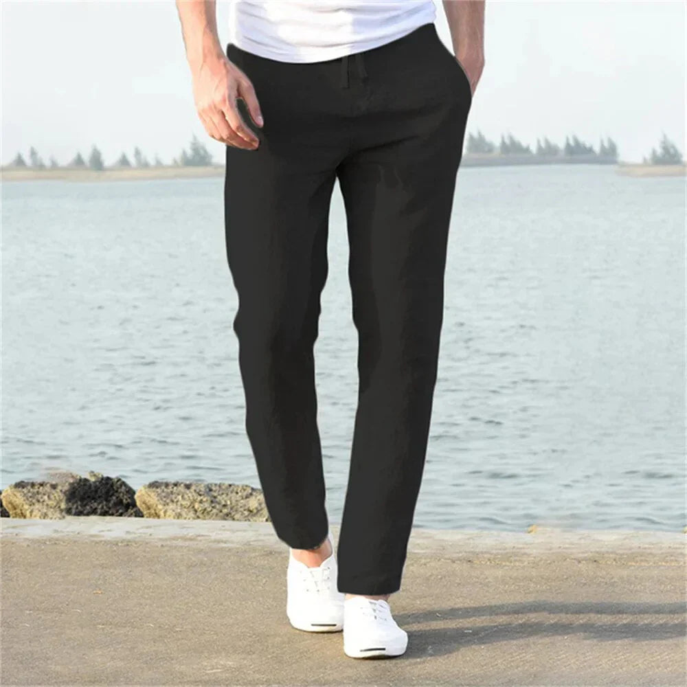 Lightweight men's linen trousers, casual and comfortable
