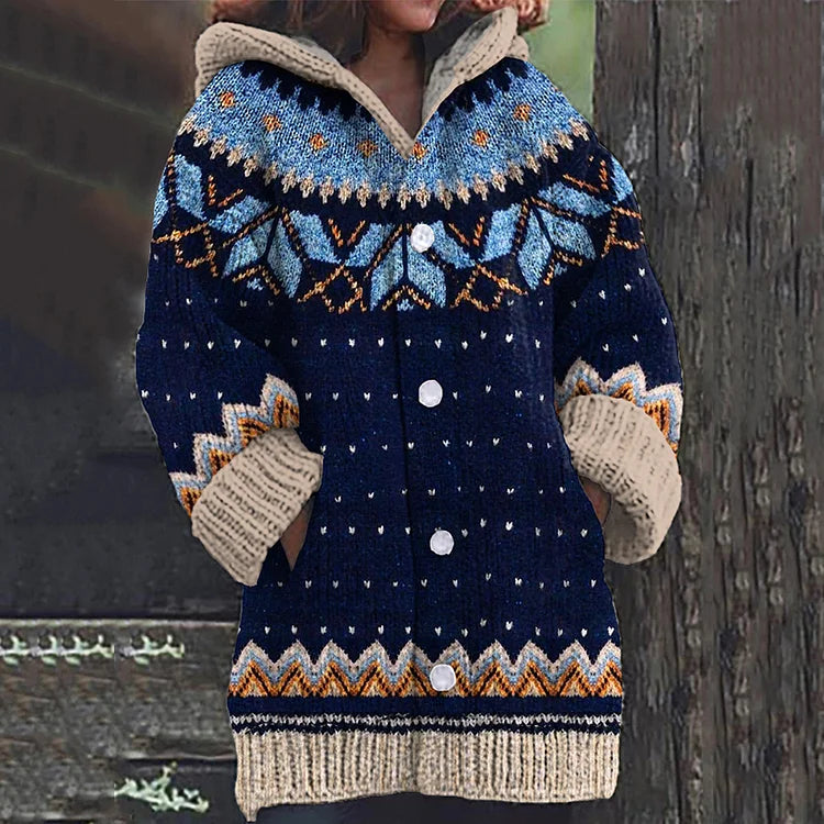 Patterned women's cardigan for cold days