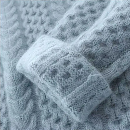 Textured knit warm sweater – women