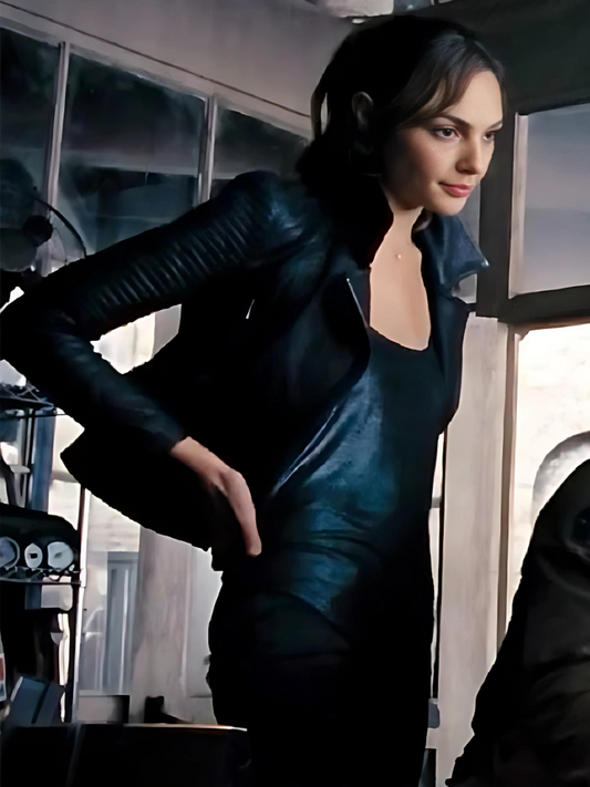 Gal Gadot Black Leather Jacket