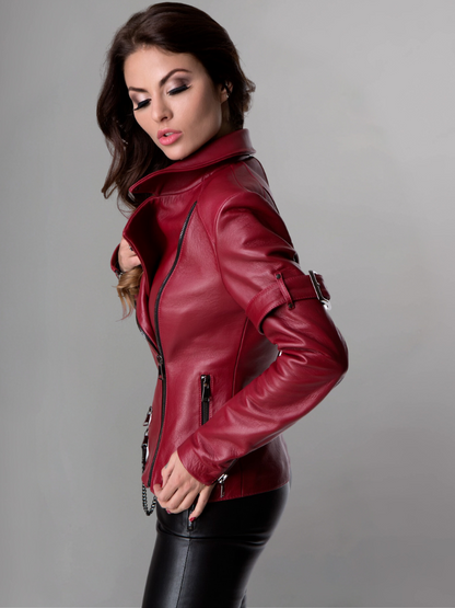 Girls Biker Jacket With Chain