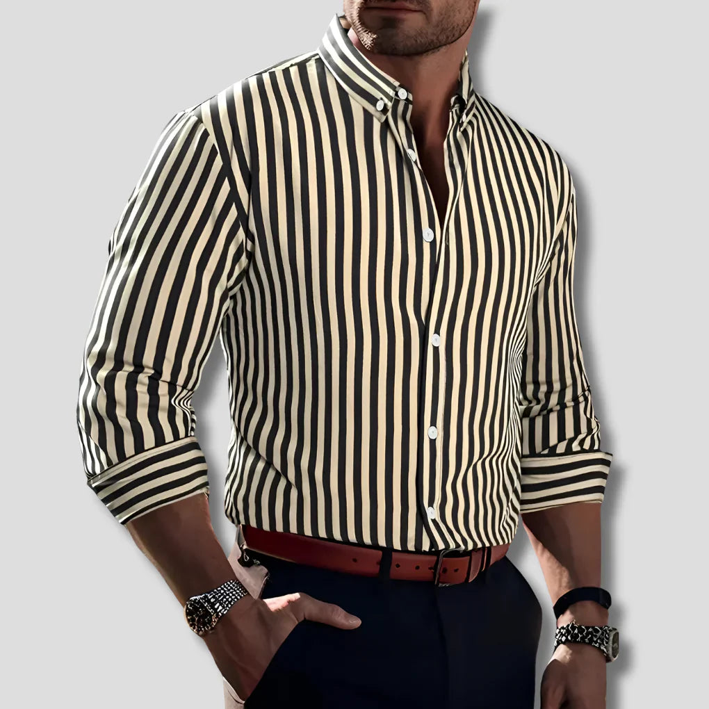 Striped cotton shirt – men