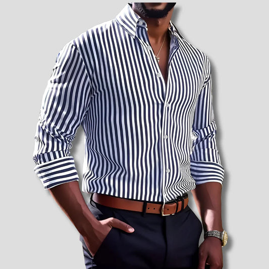 Striped cotton shirt – men