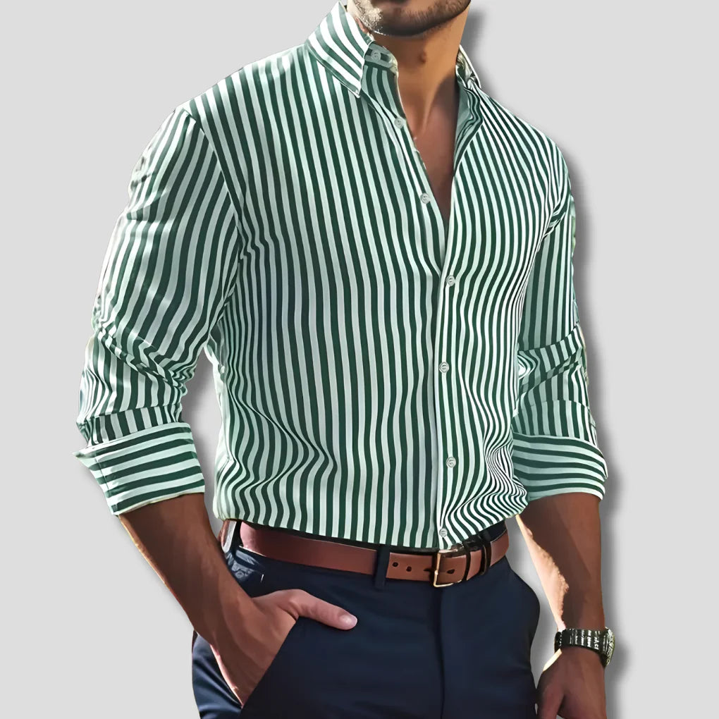 Striped cotton shirt – men