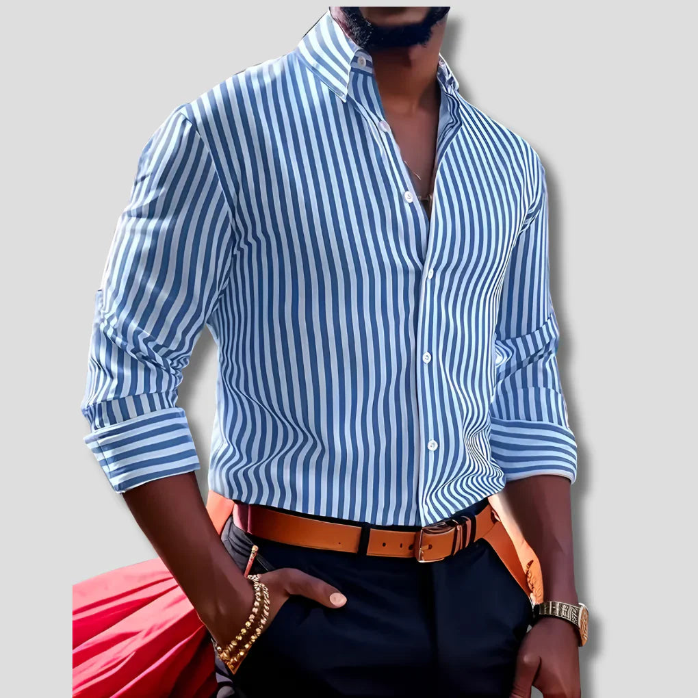 Striped cotton shirt – men