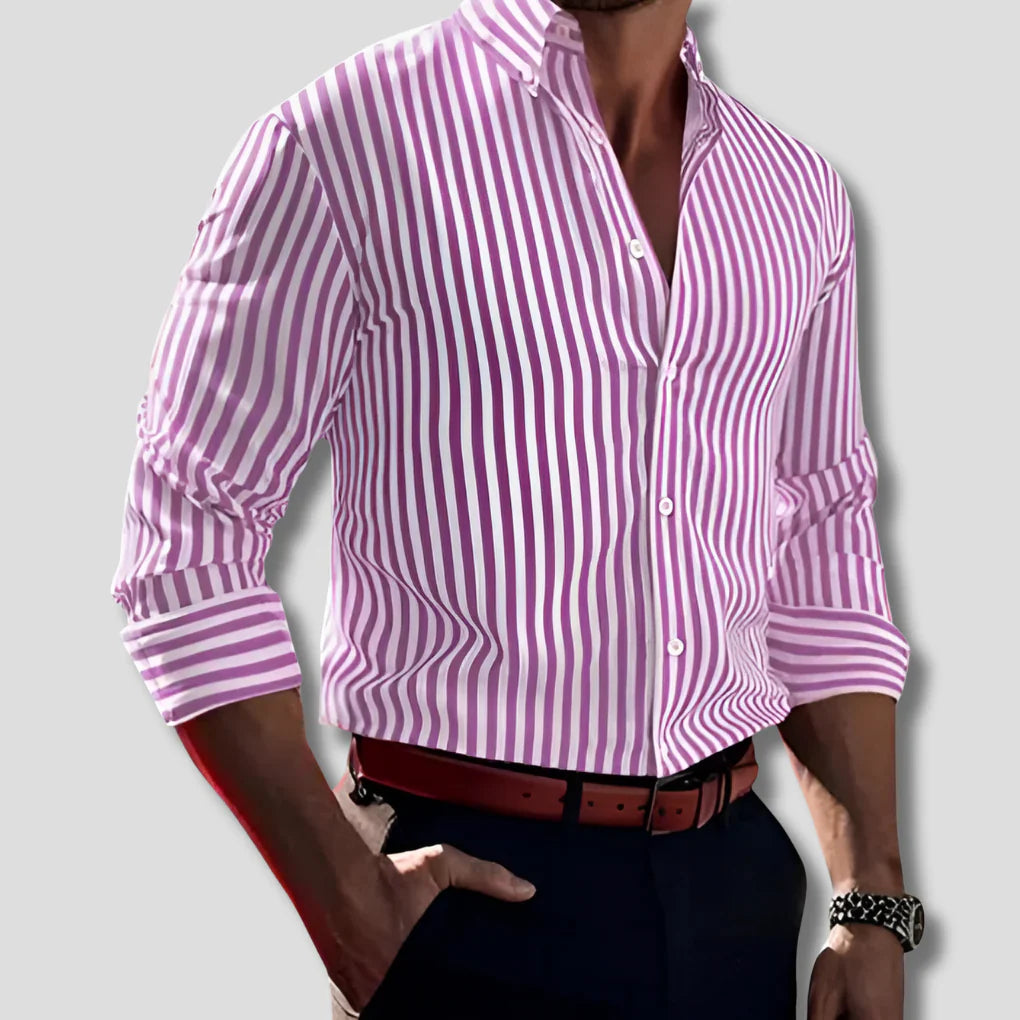 Striped cotton shirt – men