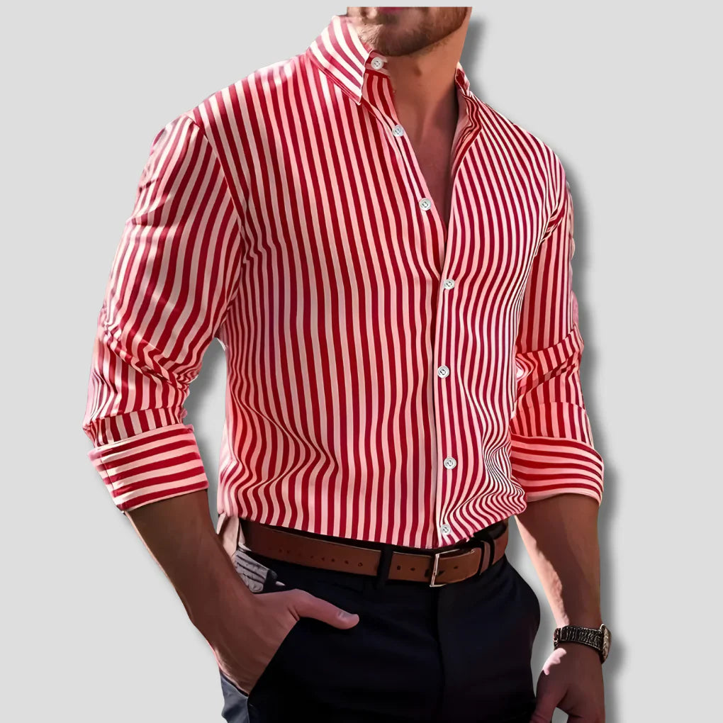 Striped cotton shirt – men