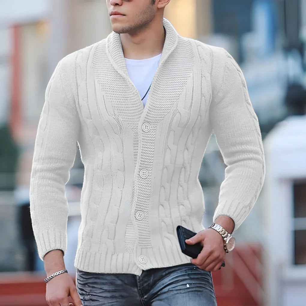 Men’s warm knitted classic cardigan – men