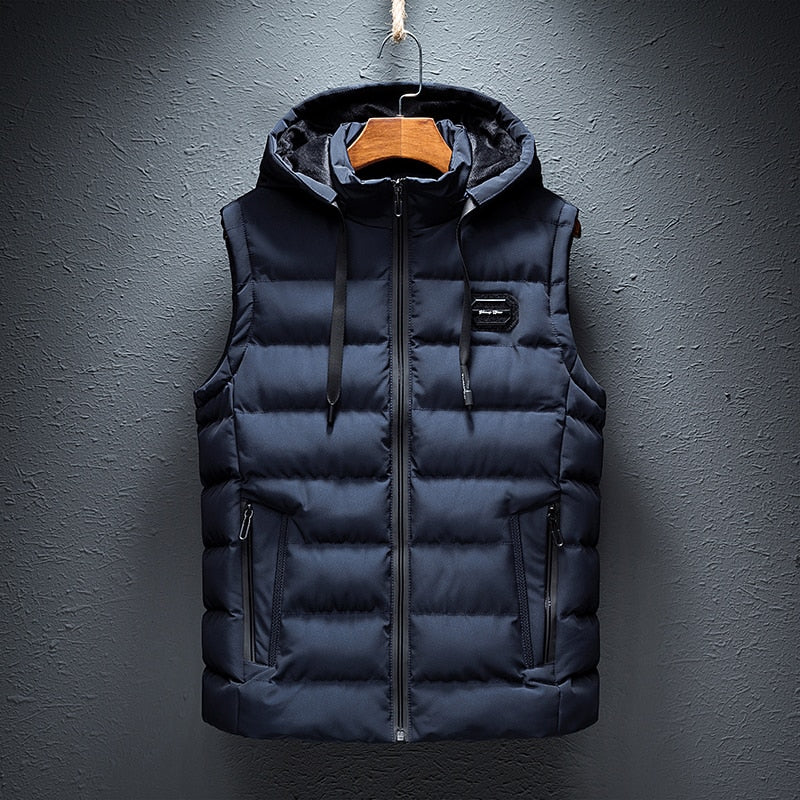 Quilted hooded vest for men