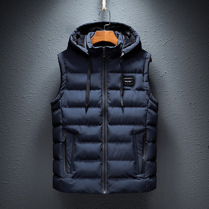 Quilted hooded vest for men