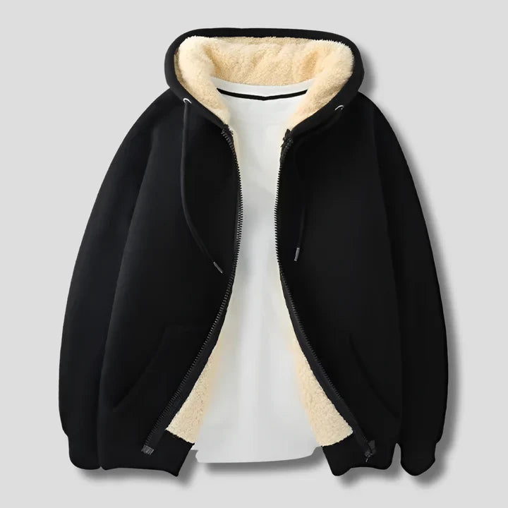 Men’s fleece-lined winter hoodie jacket – men