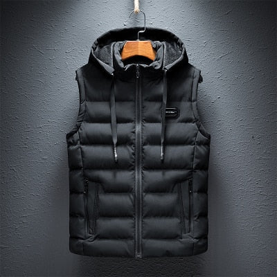Quilted hooded vest for men