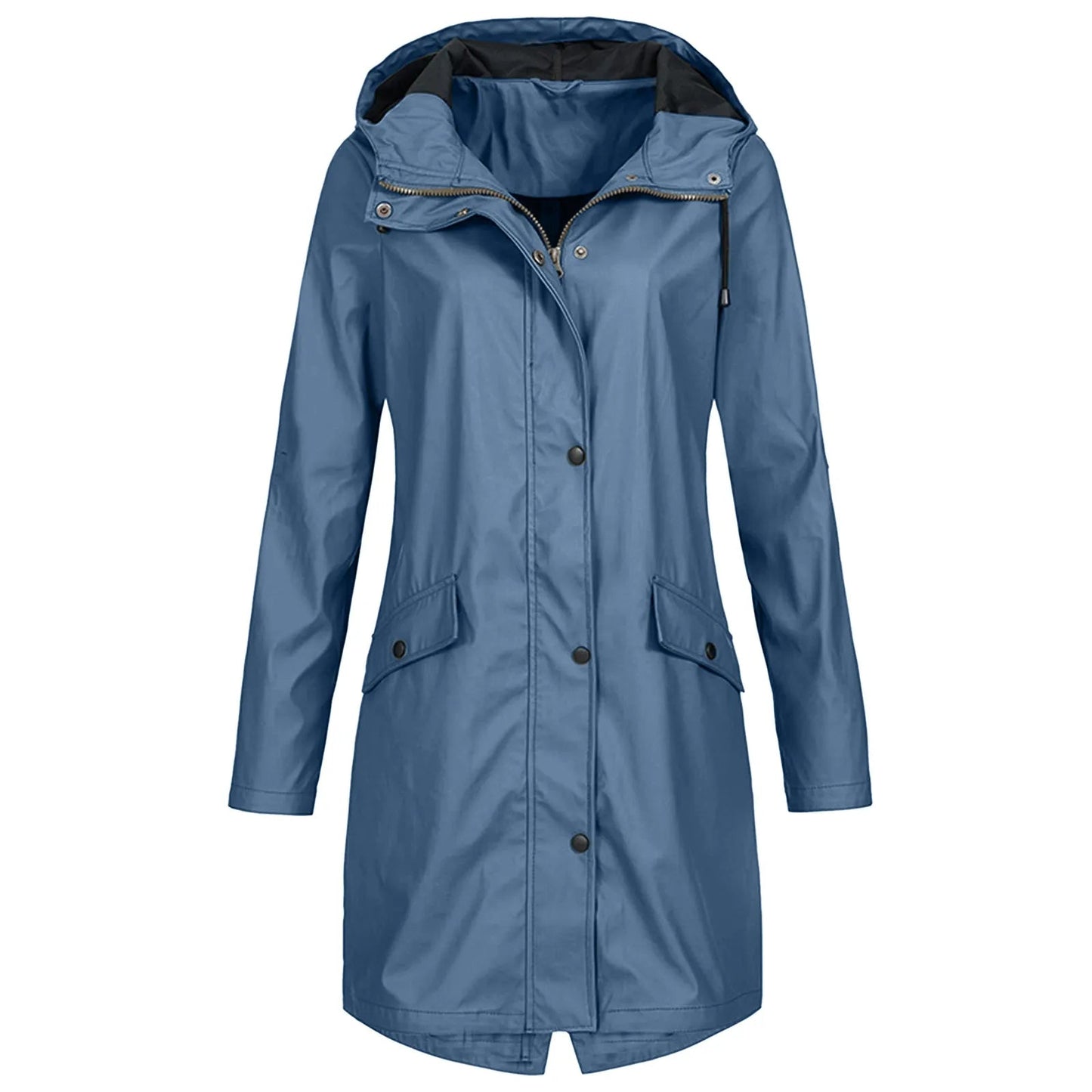 Long Waterproof Raincoat with Hood