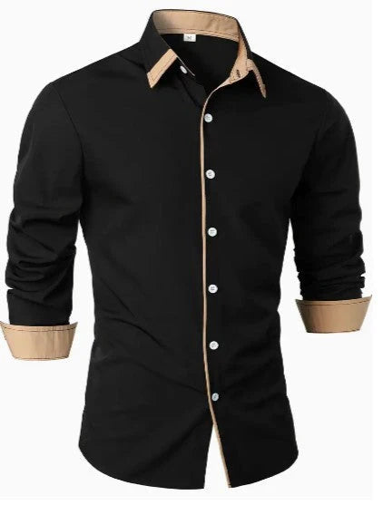 Elegant long-sleeved shirt with contrasting collar – stylish for special occasions